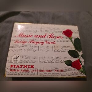 Vintage 1970s Piatnik Music and Roses Bridge Playing Cards In Box